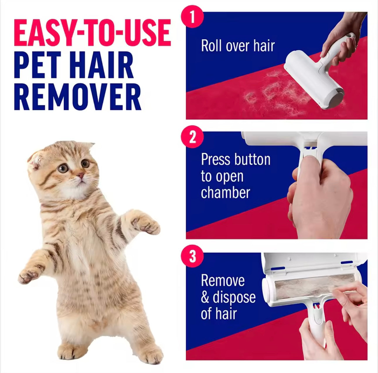 Trigged Pet Hair Remover Roller